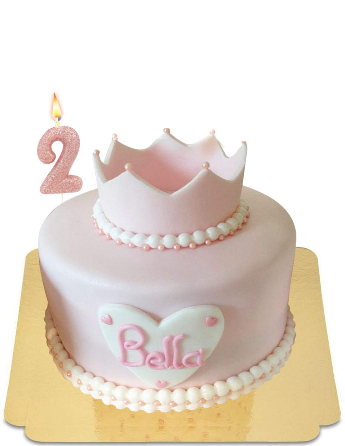 Gâteau 2 ans de princesse rose pastel vegan, sans gluten