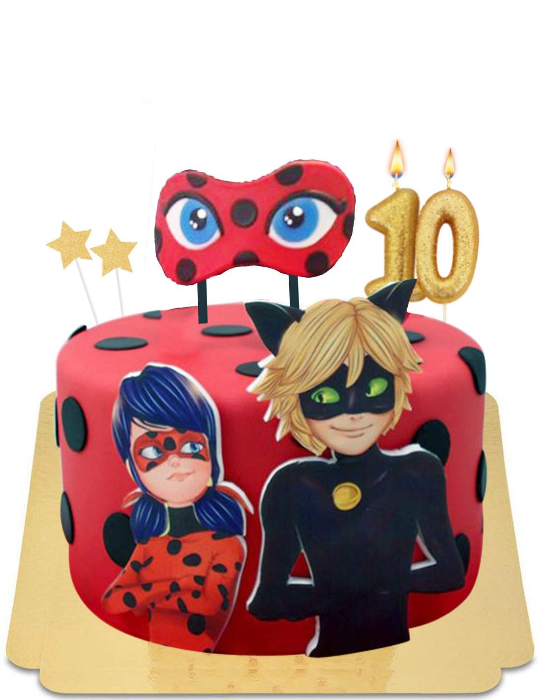 Gâteau d'anniversaire Miraculous en pâte à sucre, gâteau d'anniversaire  Ladybug - Super Gâteaux
