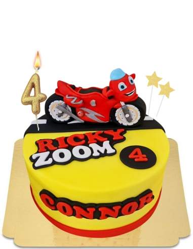  Gâteau Ricky Zoom la moto rouge à la rescousse vegan, sans gluten - 32