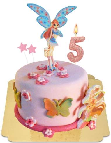 Gâteau Winx Club et Bloom aux pouvoirs de feu de dragon vegan, sans gluten - 1