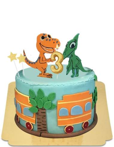  Gâteau Dino Train Samy et Tiny vegan, sans gluten - 93