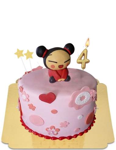  Gâteau Pucca rouge et rose vegan, sans gluten - 108
