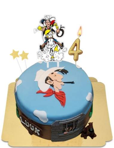  Gâteau Lucky luke le cowboy qui tire plus vite que son ombre et Jolly Jumper vegan, sans gluten - 18