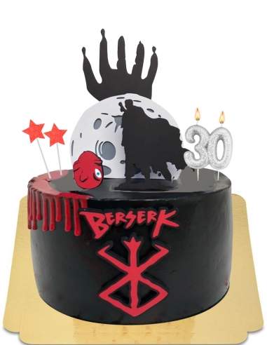  Gâteau Berserk manga avec drip effet rouge vegan, sans gluten - 23