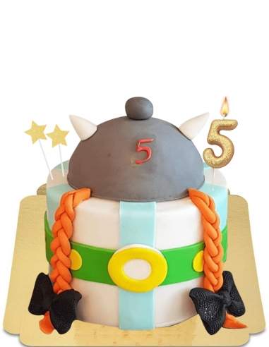  Gâteau Asterix et Obelix nattes et casque d'Obelix vegan, sans gluten - 14