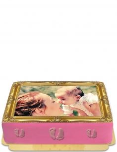  Gateau photo bébé fille pieds en pâte d'amande vegan et sans gluten - 1