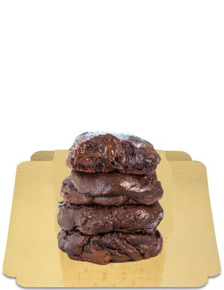  4 Cookies "Fudgy" Chocolat noir fondant intense vegan, sans gluten sans sucre à indice glycémique bas - 40