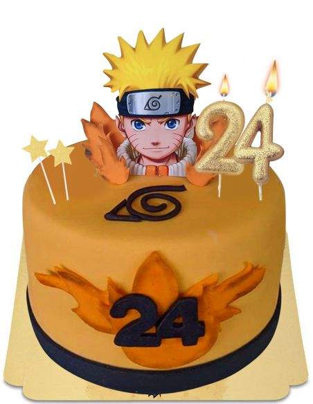 Gateausansoeufs.com Gâteau Naruto manga orange avec prénom et âge vegan et sans gluten - 18