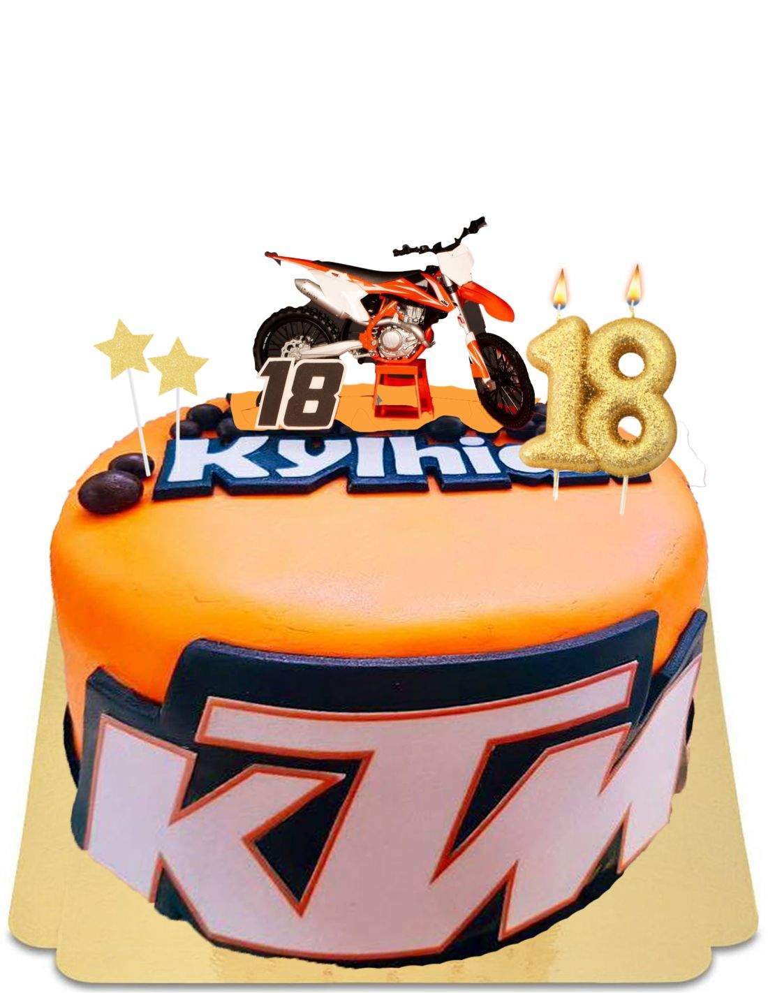 Gateau Motocross Ktm Orange Vegan Et Sans Gluten