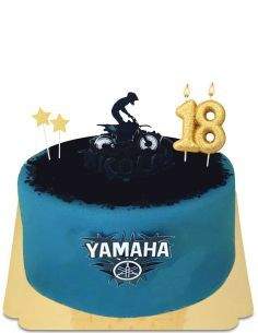 Gateausansoeufs.com Gâteau Motocross Yamaha bleu vegan et sans gluten - 32