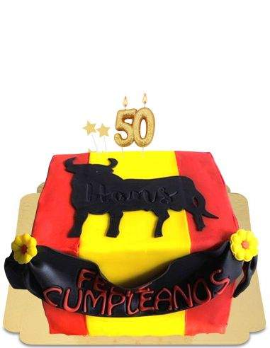 Gateausansoeufs.com Gâteau Espagne avec drapeau espagnol et taureau noir vegan et sans gluten - 18