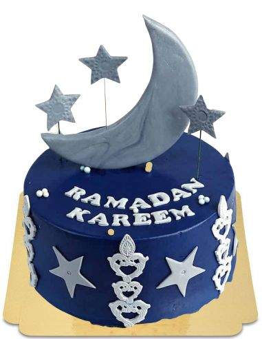 Gateausansoeufs.com Gâteau de Ramadan Kareem bleu nuit à lune vegan et sans gluten - 15