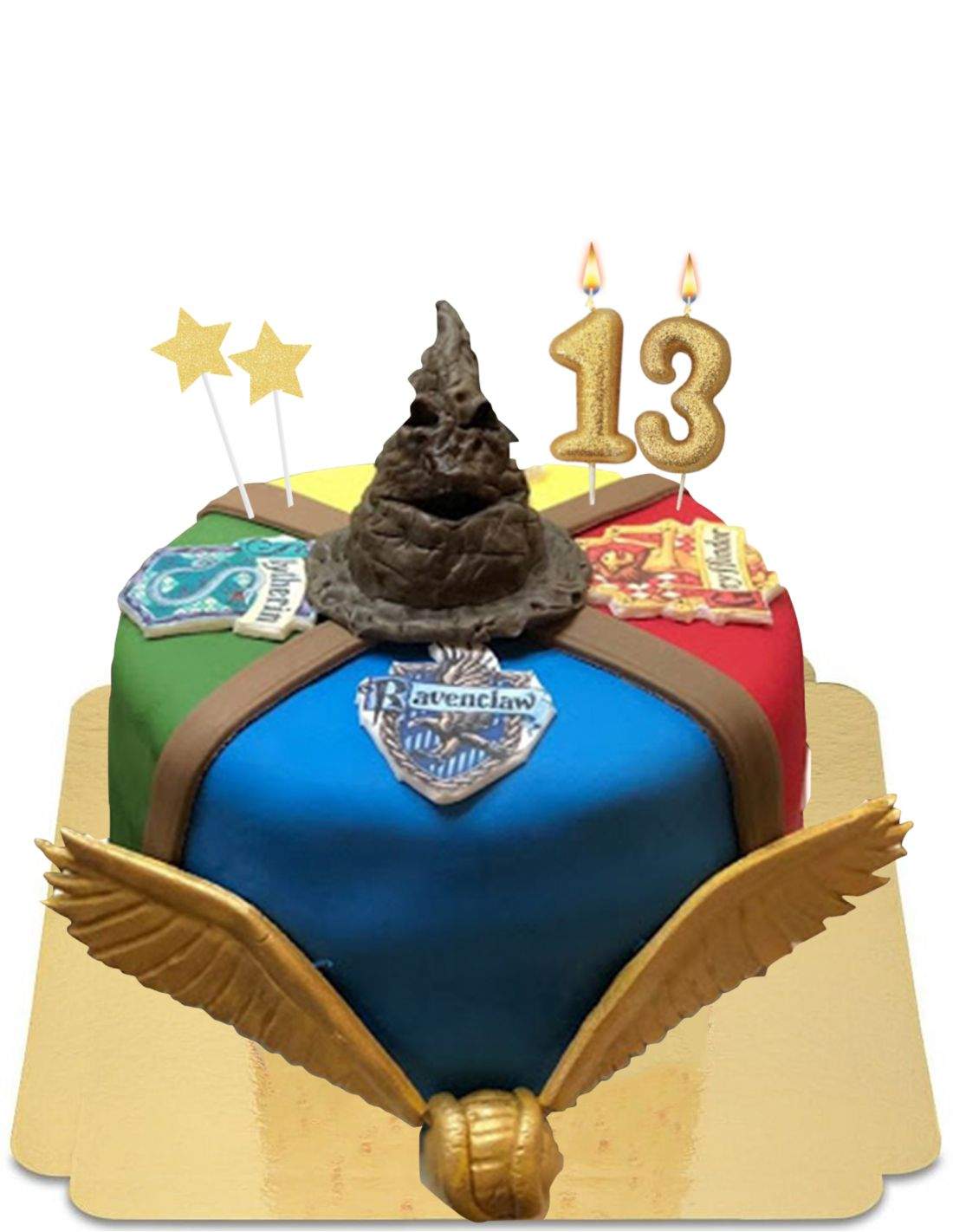 Gâteau Harry Potter à chapeau et balle doré vegan et sans gluten