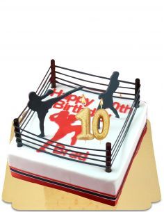 Gateausansoeufs.com Gâteau kickboxing en forme de ring vegan et sans gluten - 33