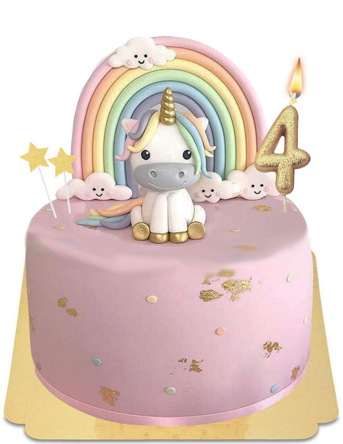 Décoration de gâteau licorne arc-en-ciel pour enfants, fête d