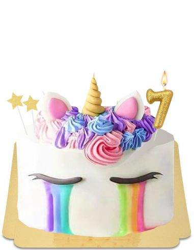  Gâteau Licorne à merigue multicolor et larmes arc-en-ciel vegan, sans gluten - 4