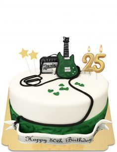 Gateausansoeufs.com Gâteau guitar electrique verte vegan et sans gluten - 1