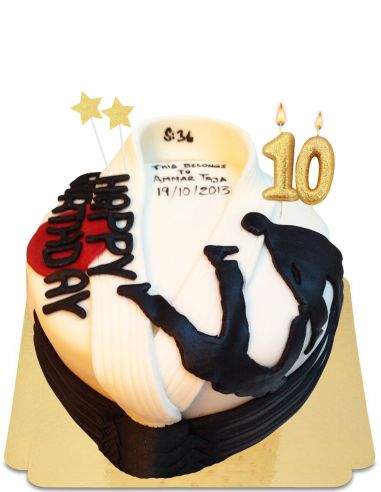 Gateausansoeufs.com Gâteau Judo avec ceinture noire vegan et sans gluten - 16