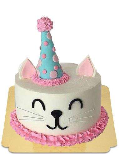 Gateausansoeufs.com Gâteau chat à chapeau d'anniversaire vegan et sans gluten - 9